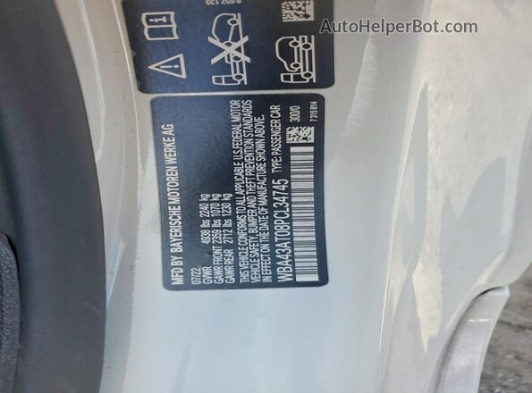 WBA43AT08PCL34745 2023 BMW 4 SERIES White Vista del compartimento del motor