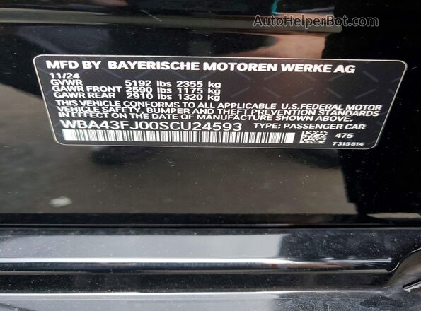 WBA43FJ00SCU24593 2025 BMW 5 SERIES Black Engine compartment view