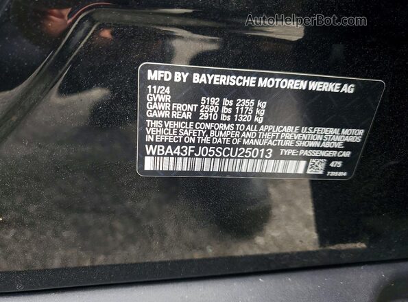 WBA43FJ05SCU25013 2025 BMW 5 SERIES Black Engine compartment view