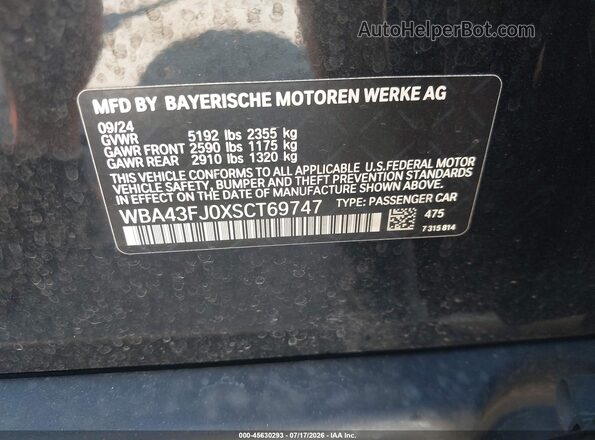 WBA43FJ0XSCT69747 2025 BMW 5 SERIES Black Engine compartment view