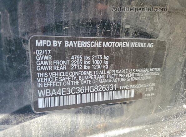 WBA4E3C36HG826331 2017 BMW 4 SERIES Black Widok komory silnika