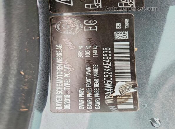WBA4W5C52KAE49536 2019 BMW 4 SERIES Charcoal Engine compartment view