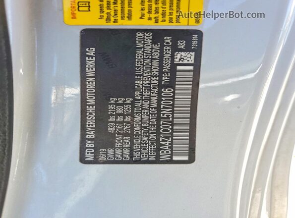 WBA4Z1C07L5N70106 2020 BMW 4 SERIES Silver Engine compartment view