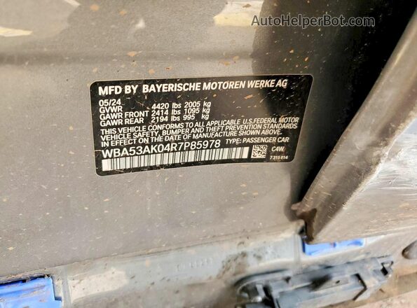 WBA53AK04R7P85978 2024 BMW 2 SERIES Gray 