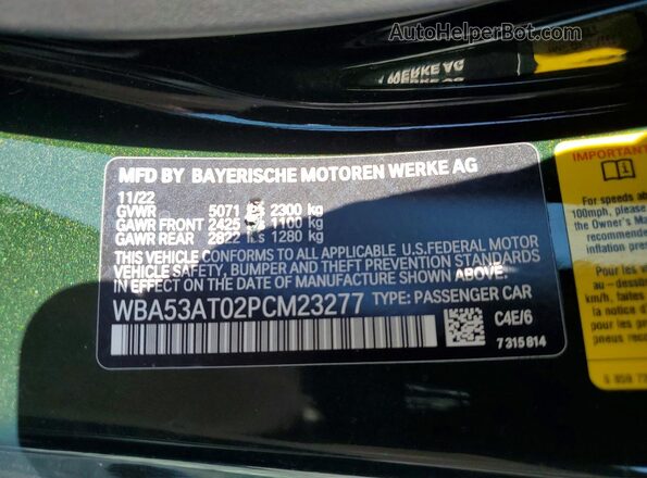 WBA53AT02PCM23277 2023 BMW M4 Green Widok komory silnika