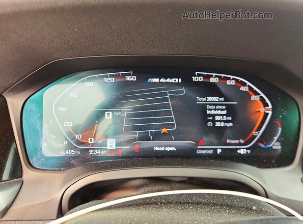 WBA53AT03MCH02364 2021 BMW M4 White Vista del cuadro de instrumentos