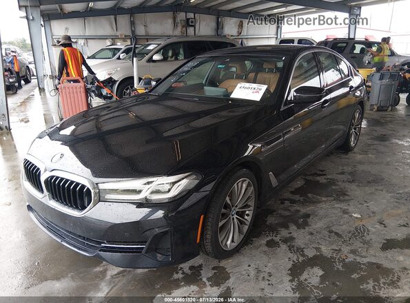 WBA53BH02PWY20078 2023 BMW 5 SERIES Black წინა მარცხენა ხედი სამი მეოთხედიდან
