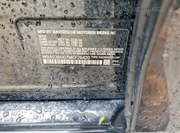 WBA53BH07MCF26420 2021 BMW 5 SERIES Black Вид підкапотного простору