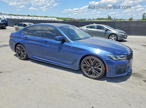 WBA53BH09MCF79216 2021 BMW 5 SERIES Blue Front right