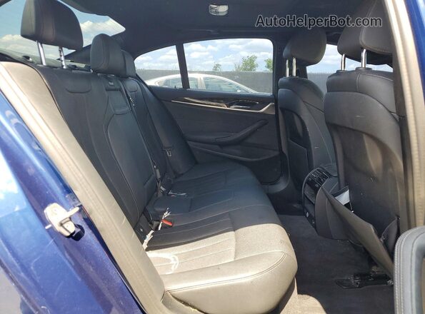 WBA53BH09MCF79216 2021 BMW 5 SERIES Blue Rear seats view