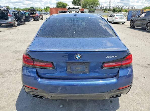 WBA53BH09MCF79216 2021 BMW 5 SERIES Blue Rear view