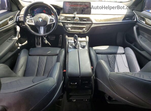 WBA53BH09MCF79216 2021 BMW 5 SERIES Blue Dashboard view