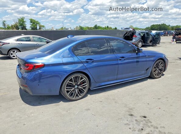 WBA53BH09MCF79216 2021 BMW 5 SERIES Blue Rear right