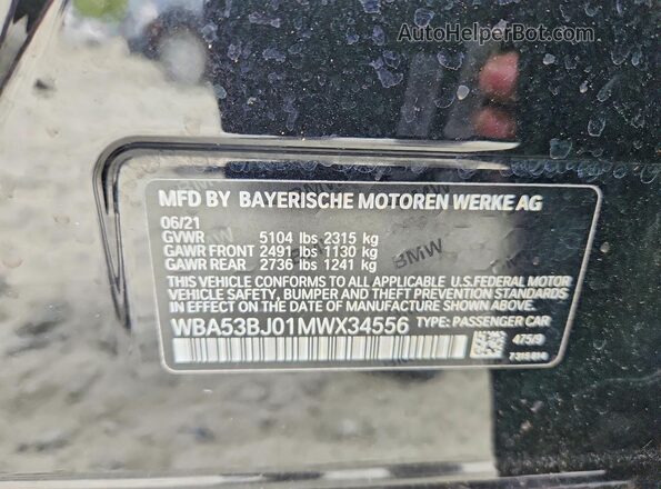 WBA53BJ01MWX34556 2021 BMW 5 SERIES Черный Вид подкапотного пространства