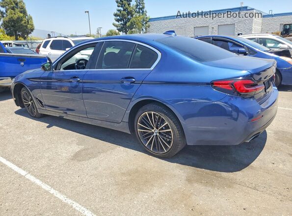 WBA53BJ05MCG14778 2021 BMW 5 SERIES Blue Trasero izquierdo