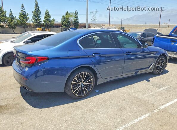 WBA53BJ05MCG14778 2021 BMW 5 SERIES Blue Trasero derecho