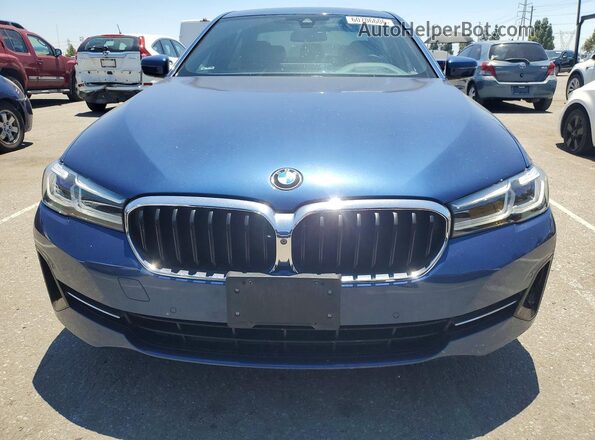 WBA53BJ05MCG14778 2021 BMW 5 SERIES Blue Vista frontal