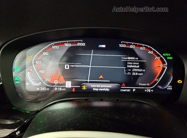 WBA53BJ05MWW95793 2021 BMW 5 SERIES Black ხელსაწყოთა პანელის ხედი