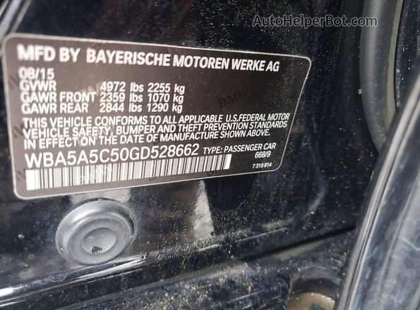WBA5A5C50GD528662 2016 BMW 5 SERIES Black Вид підкапотного простору