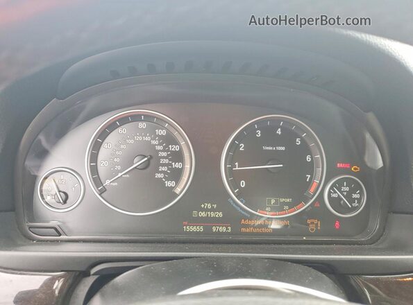 WBA5A5C50GD528662 2016 BMW 5 SERIES Black Вид щитка приладів