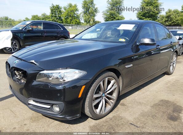 WBA5A5C50GG354719 2016 BMW 5 SERIES Black Առջևի ձախ երեք քառորդ տեսարան