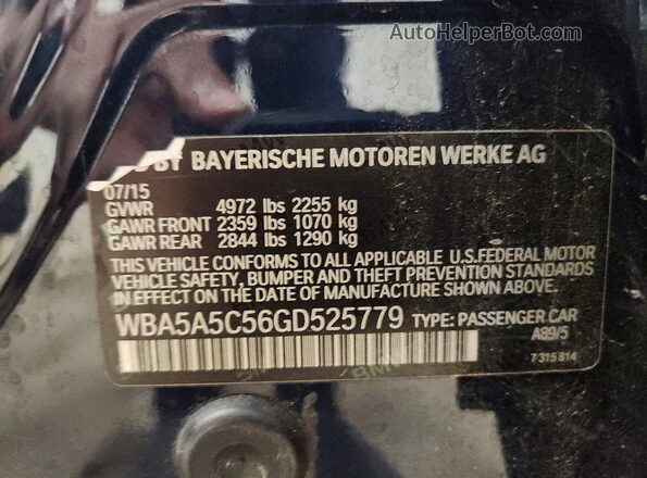 WBA5A5C56GD525779 2016 BMW 5 SERIES Blue Вид підкапотного простору