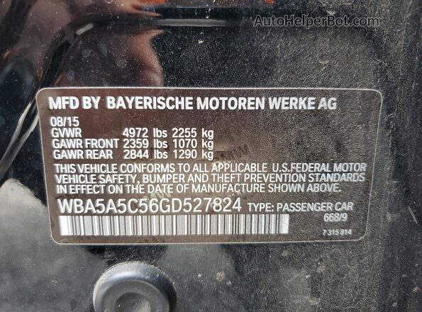 WBA5A5C56GD527824 2016 BMW 5 SERIES Black Widok komory silnika
