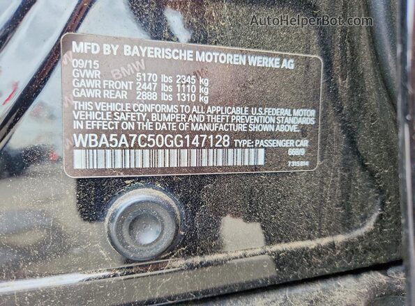 WBA5A7C50GG147128 2016 BMW 5 SERIES Black Вид підкапотного простору