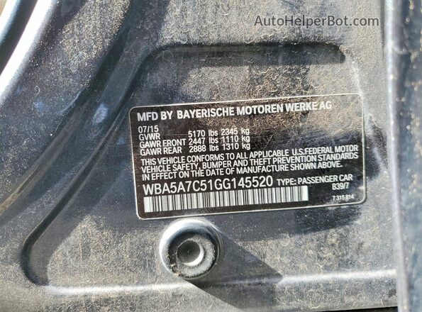 WBA5A7C51GG145520 2016 BMW 5 SERIES Gray ძრავის განყოფილების ხედი