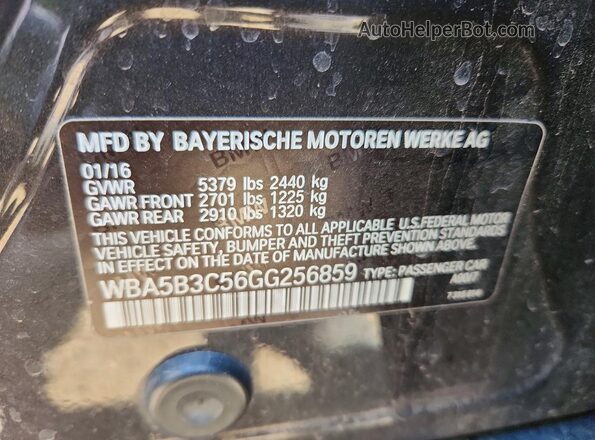 WBA5B3C56GG256859 2016 BMW 5 SERIES Черный Вид подкапотного пространства