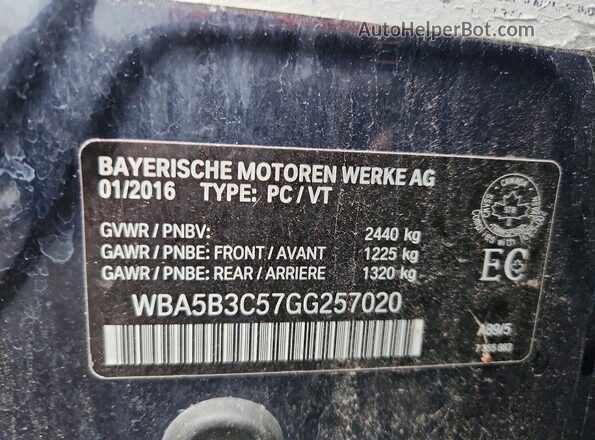 WBA5B3C57GG257020 2016 BMW 5 SERIES Blue ძრავის განყოფილების ხედი