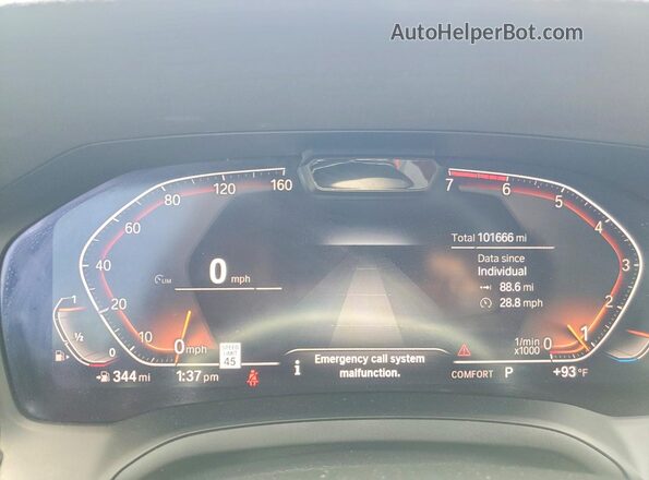 WBA5R1C50KAE81311 2019 BMW 3 SERIES Blue Սարքավորումների վահանակի տեսք
