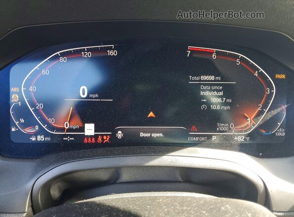 WBA5R1C5XKAK09328 2019 BMW 3 SERIES Silver Instrument cluster view