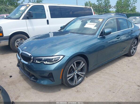 WBA5R7C04MFK37476 2021 BMW 3 SERIES Blue წინა მარცხენა ხედი სამი მეოთხედიდან