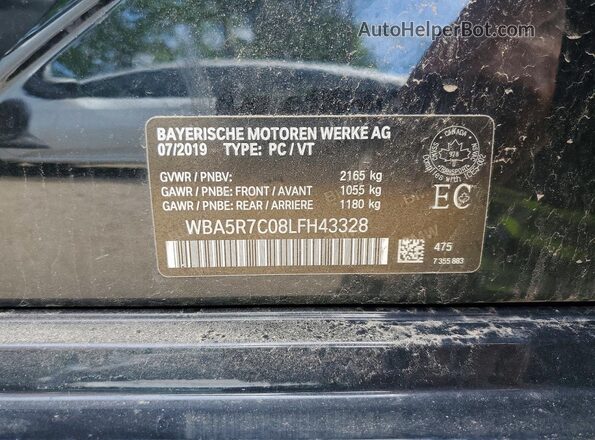 WBA5R7C08LFH43328 2020 BMW 3 SERIES Black Вид підкапотного простору
