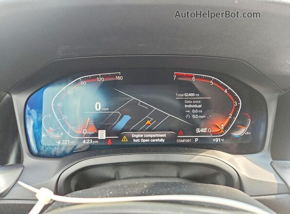 WBA5R7C51KFH20399 2019 BMW 3 SERIES Gray Vista del cuadro de instrumentos