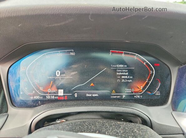WBA5R7C53KFH26138 2019 BMW 3 SERIES White Instrument cluster view