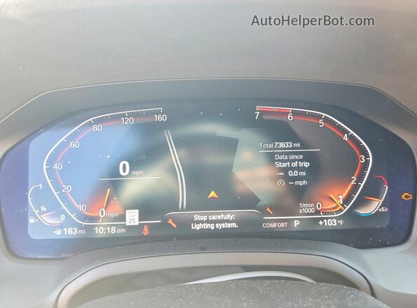 WBA5R7C54KFH12006 2019 BMW 3 SERIES Blue Սարքավորումների վահանակի տեսք