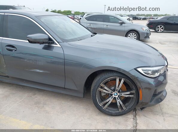 WBA5R7C56KAJ79392 2019 BMW 3 SERIES Gray Вид спереду