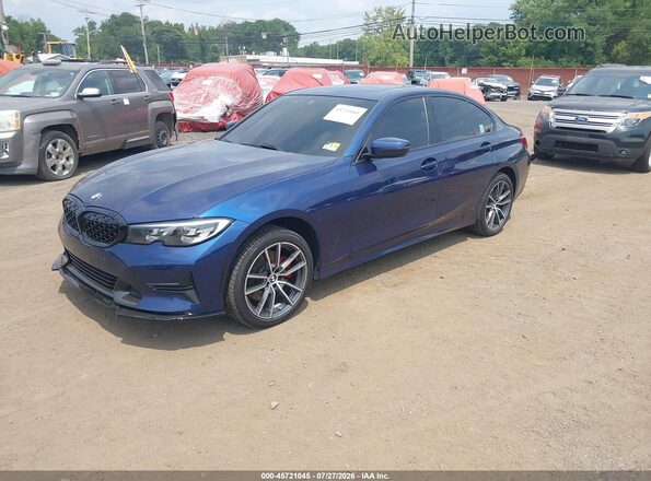 WBA5R7C56KAJ83796 2019 BMW 3 SERIES Blue Vista tres cuartos delantera izquierda