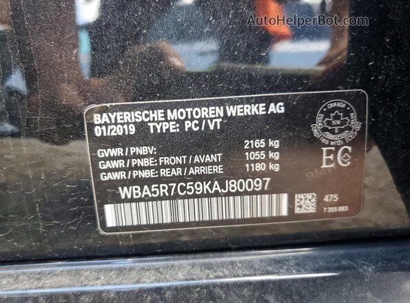 WBA5R7C59KAJ80097 2019 BMW 3 SERIES Black Widok komory silnika
