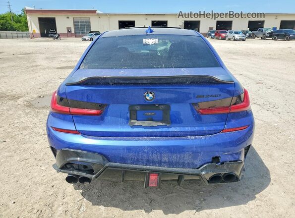 WBA5U7C04LFH46757 2020 BMW M3 Синий Вид сзади