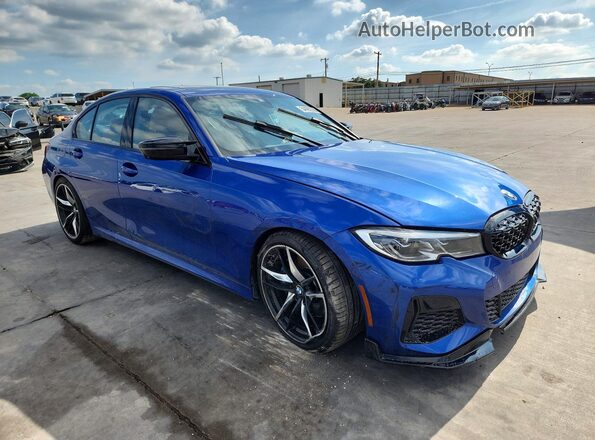 WBA5U7C06LFH66265 2020 BMW M3 Синий Передняя правая четверть