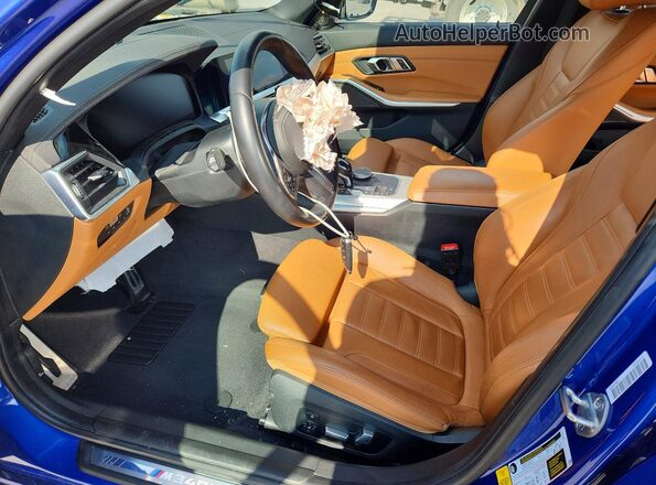 WBA5U7C06LFH66265 2020 BMW M3 Синий Вид салона спереди