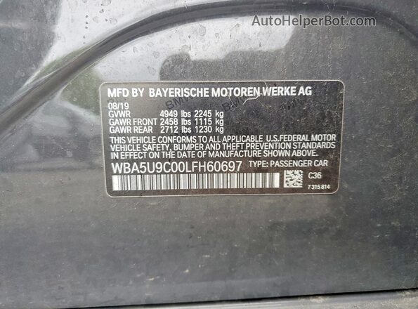 WBA5U9C00LFH60697 2020 BMW M3 Charcoal Вид підкапотного простору