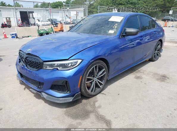 WBA5U9C02LA380268 2020 BMW M3 Синий Передняя левая четверть