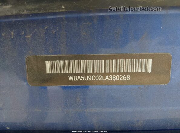 WBA5U9C02LA380268 2020 BMW M3 Синий 