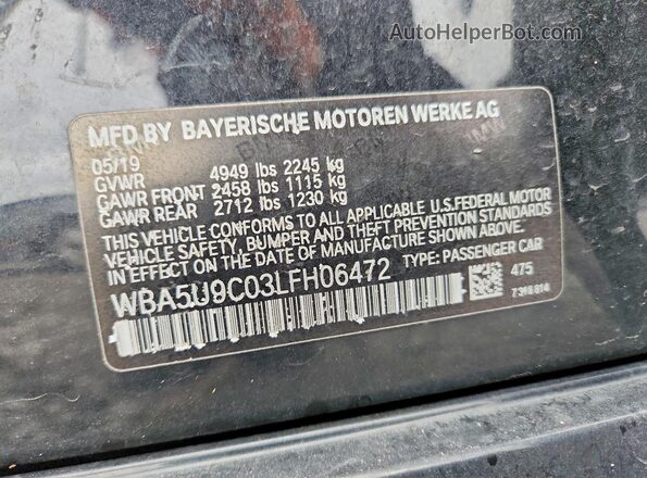 WBA5U9C03LFH06472 2020 BMW M3 Black Engine compartment view