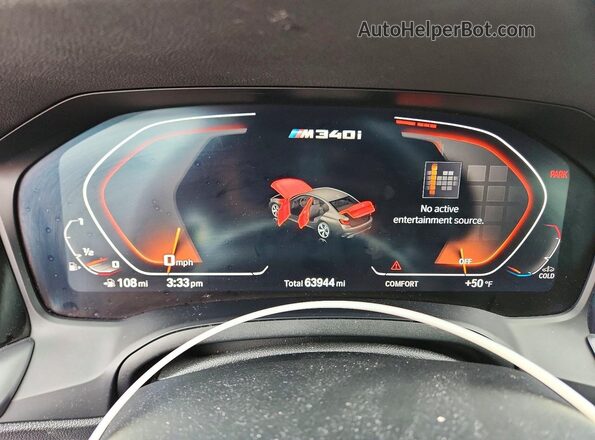 WBA5U9C03LFH06472 2020 BMW M3 Black Instrument cluster view