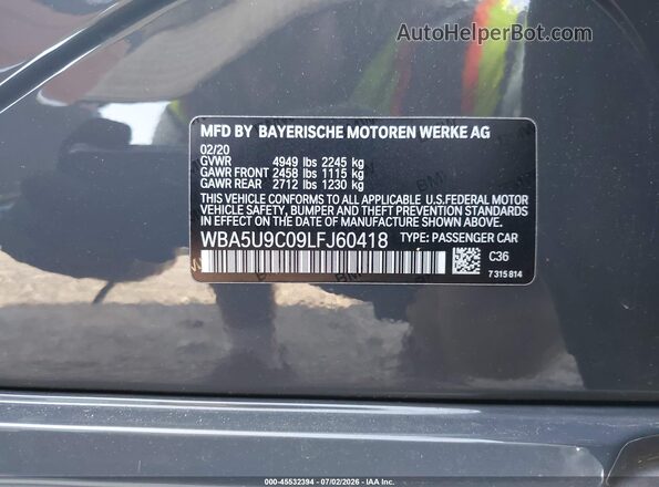 WBA5U9C09LFJ60418 2020 BMW M3 Серый Вид подкапотного пространства